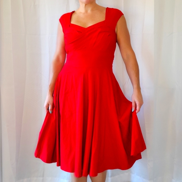 MUXXN Dresses & Skirts - MUXXN 1950s Retro Cap Sleeve Circle Dress, XL